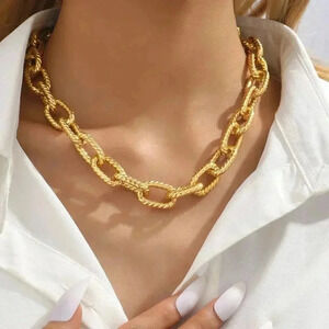 Yellow Gold Women's Minimalist Chain Necklace